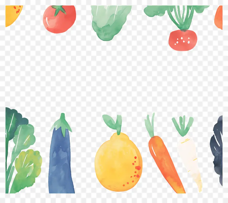 Verduras Y Frutas，Verduras De Acuarela PNG