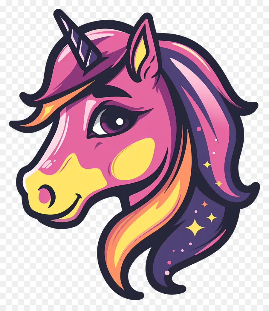 Cabeza De Unicornio，Unicornio De Dibujos Animados PNG