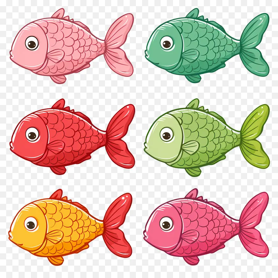 Dibujos Animados De Peces，Peces Coloridos PNG