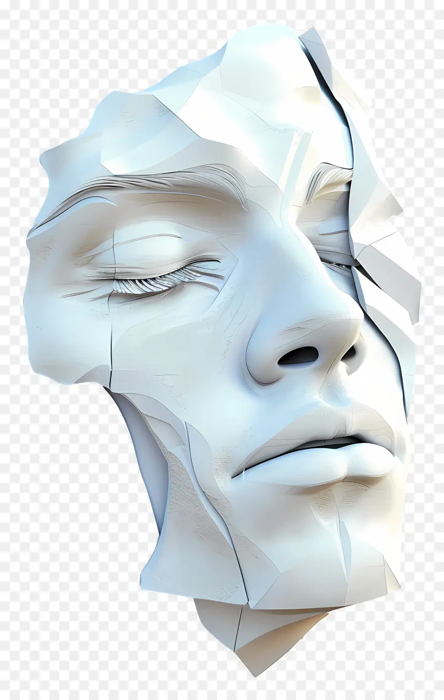 Cara De Hombre，Escultura Blanca PNG