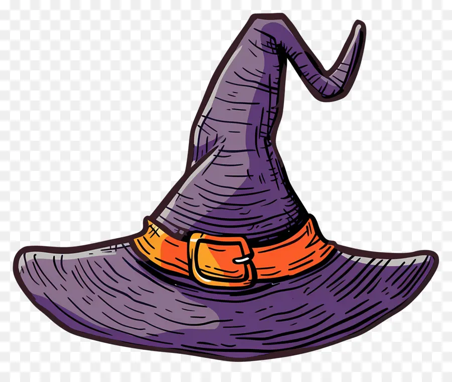 Gorra De Halloween，Sombrero De Bruja Morado PNG