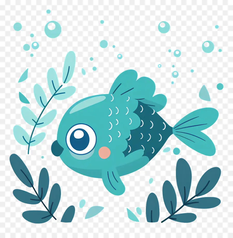 Dibujos Animados De Peces，Pescado Azul PNG