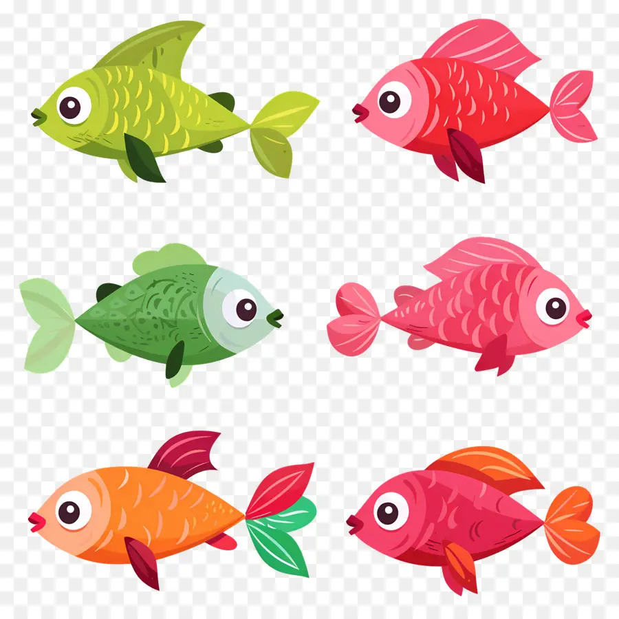 Dibujos Animados De Peces，Peces Coloridos PNG