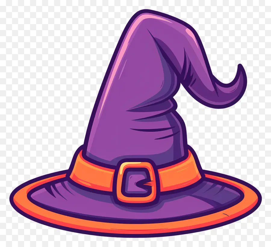 Gorra De Halloween，Sombrero De Bruja Morado PNG