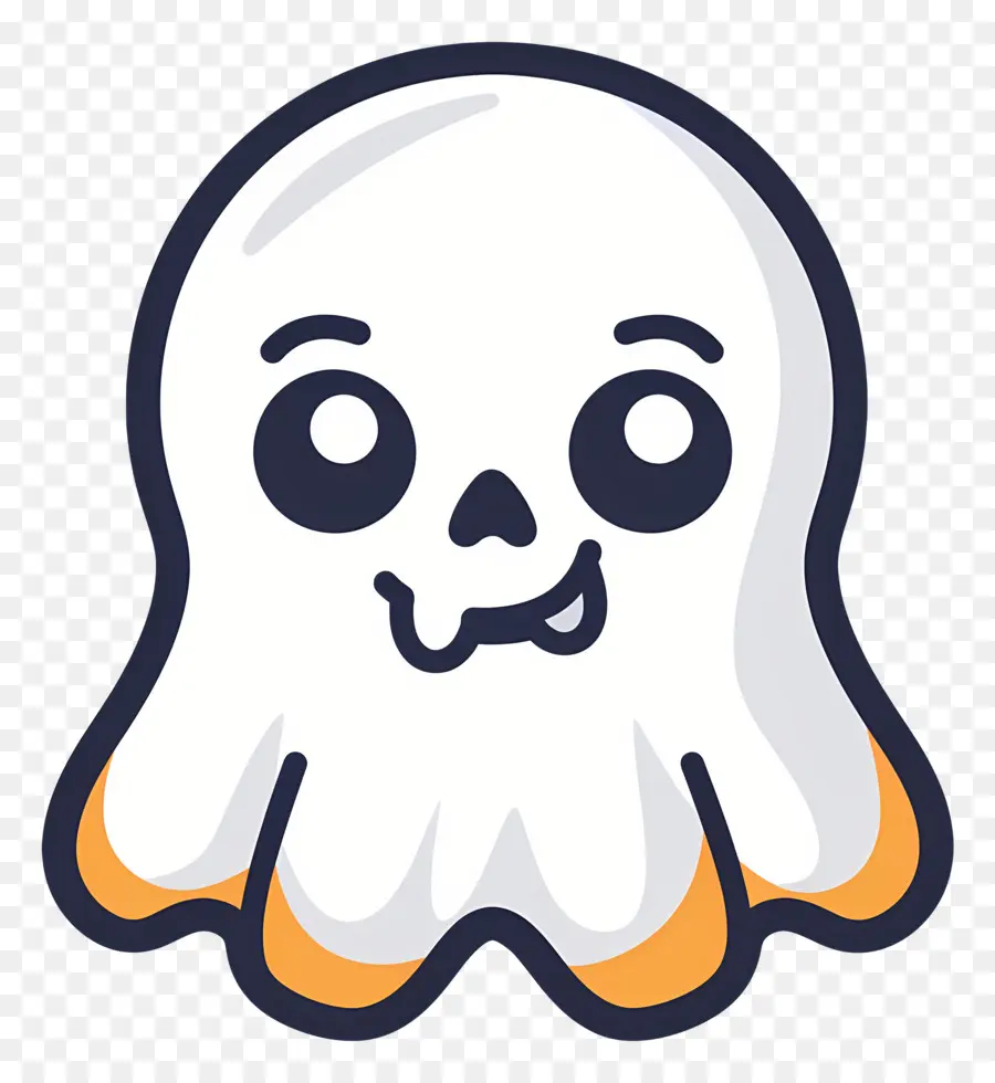 Fantasma De Dibujos Animados，Fantasma Con Cara De Calavera PNG