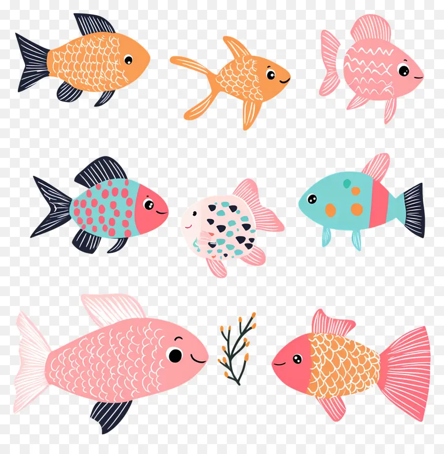 Dibujos Animados De Peces，Peces Coloridos PNG