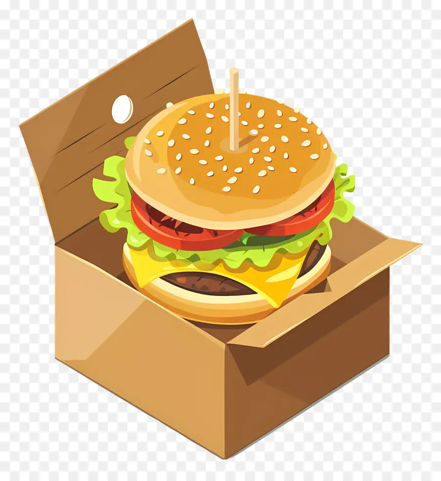 Hamburguesa De Carne，Hamburguesa En Caja PNG