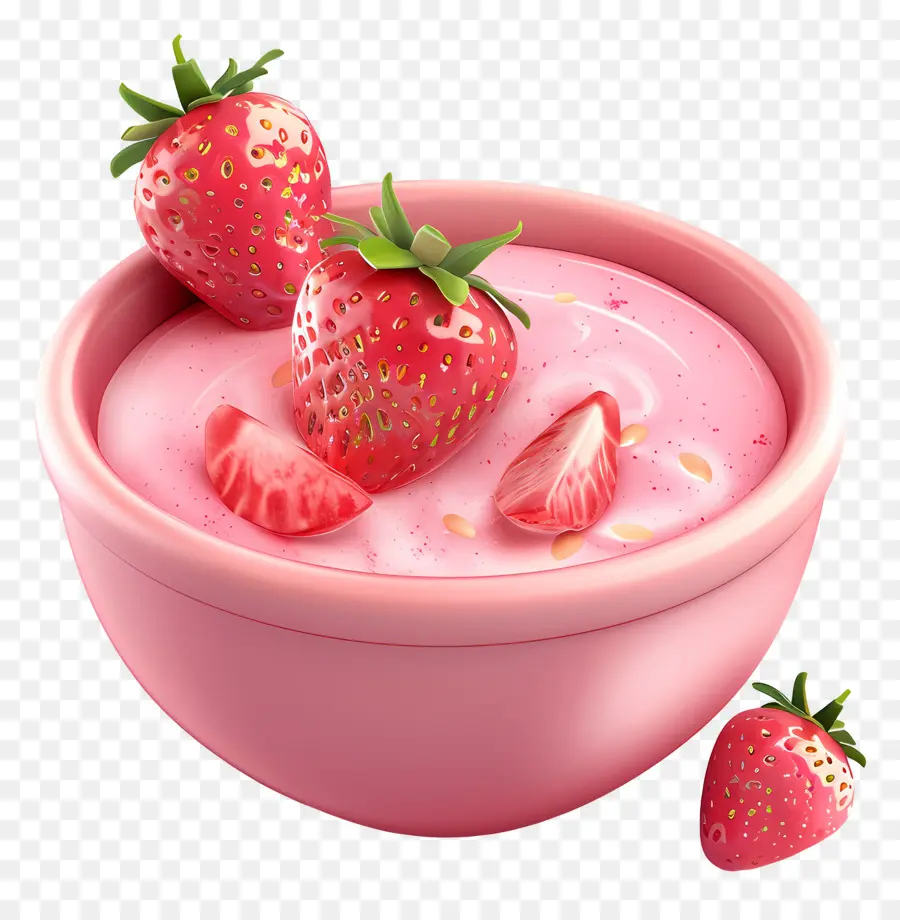 Tazón De Batido De Fresa，Yogur De Fresa PNG