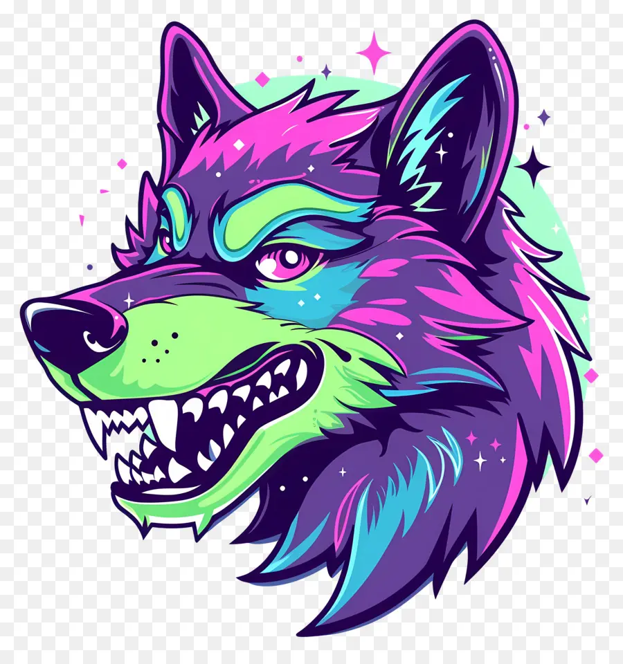 Cabeza De Lobo，Perro De Dibujos Animados Coloridos PNG