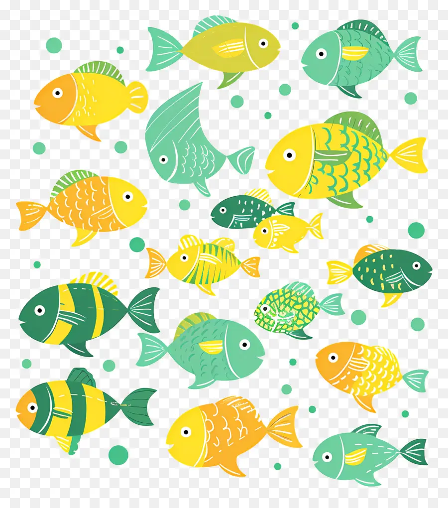 Grupo De Peces，Pez Amarillo PNG