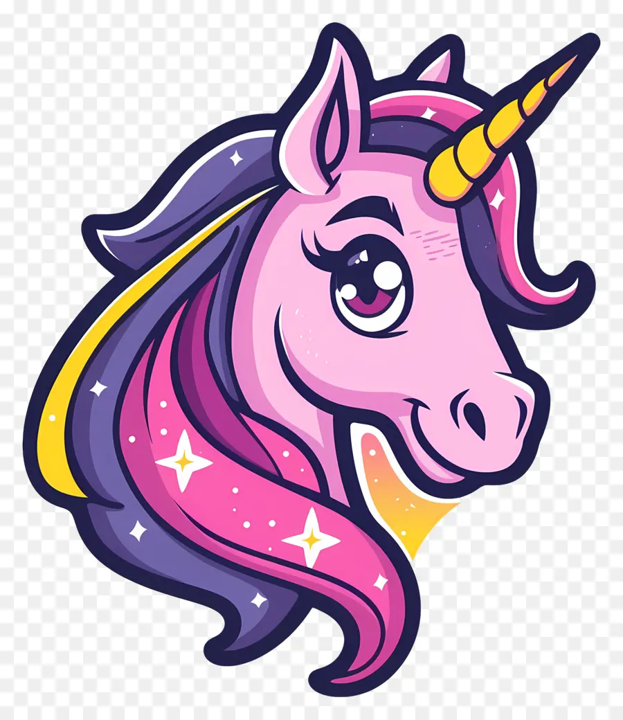 Cabeza De Unicornio，Unicornio De Dibujos Animados PNG