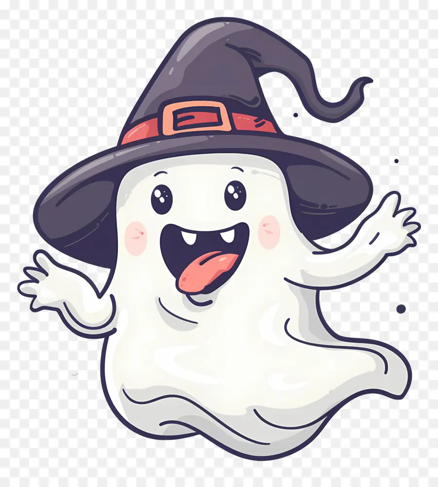 Fantasma De Dibujos Animados，Fantasma Con Sombrero PNG