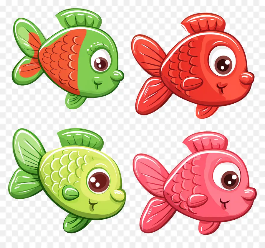 Dibujos Animados De Peces，Peces Coloridos PNG