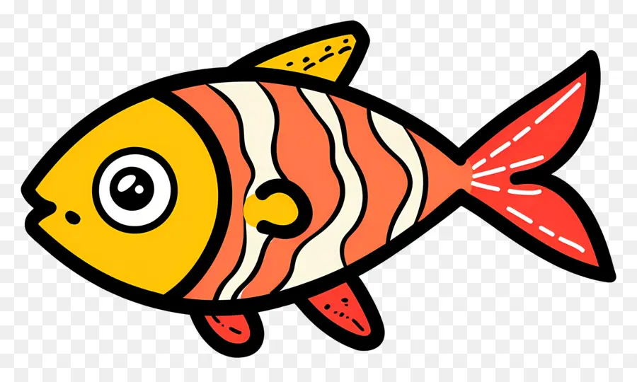 Dibujos Animados De Peces，Pescado Naranja Y Blanco PNG