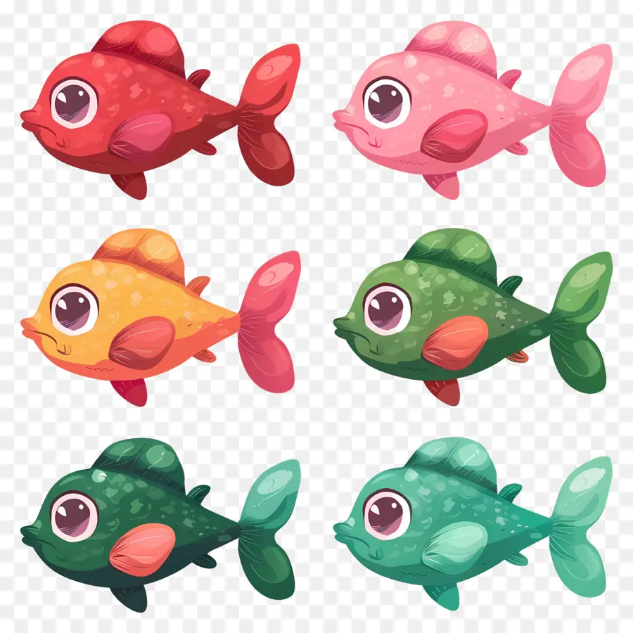 Dibujos Animados De Peces，Peces Coloridos PNG