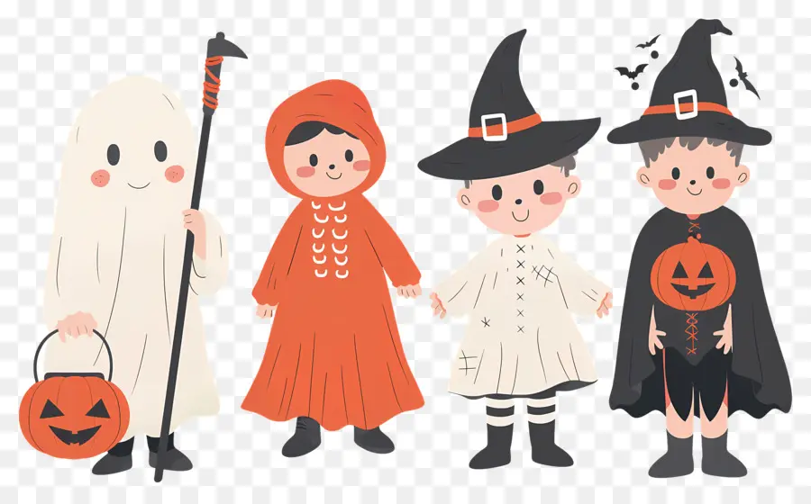 Niños De Halloween，Niños Disfrazados PNG