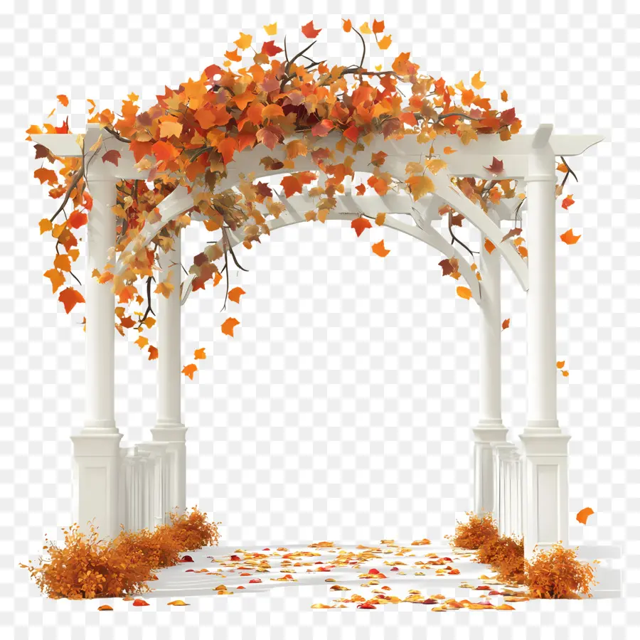 Boda De Otoño Al Aire Libre，Arco De Otoño Con Mesa PNG