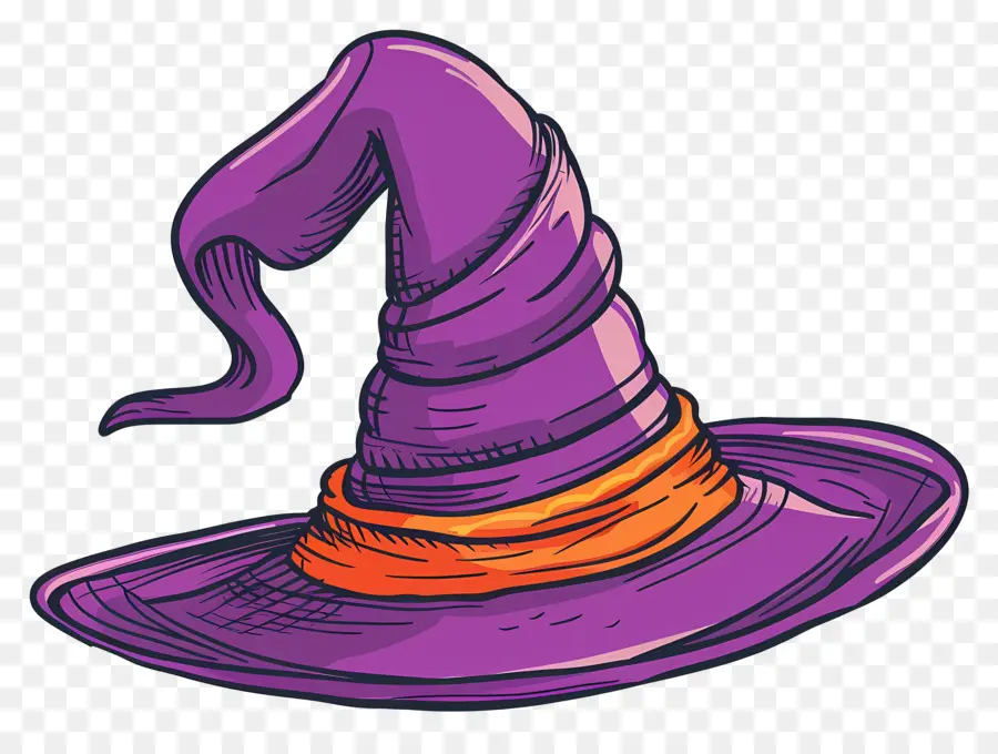 Gorra De Halloween，Sombrero De Bruja Morado PNG