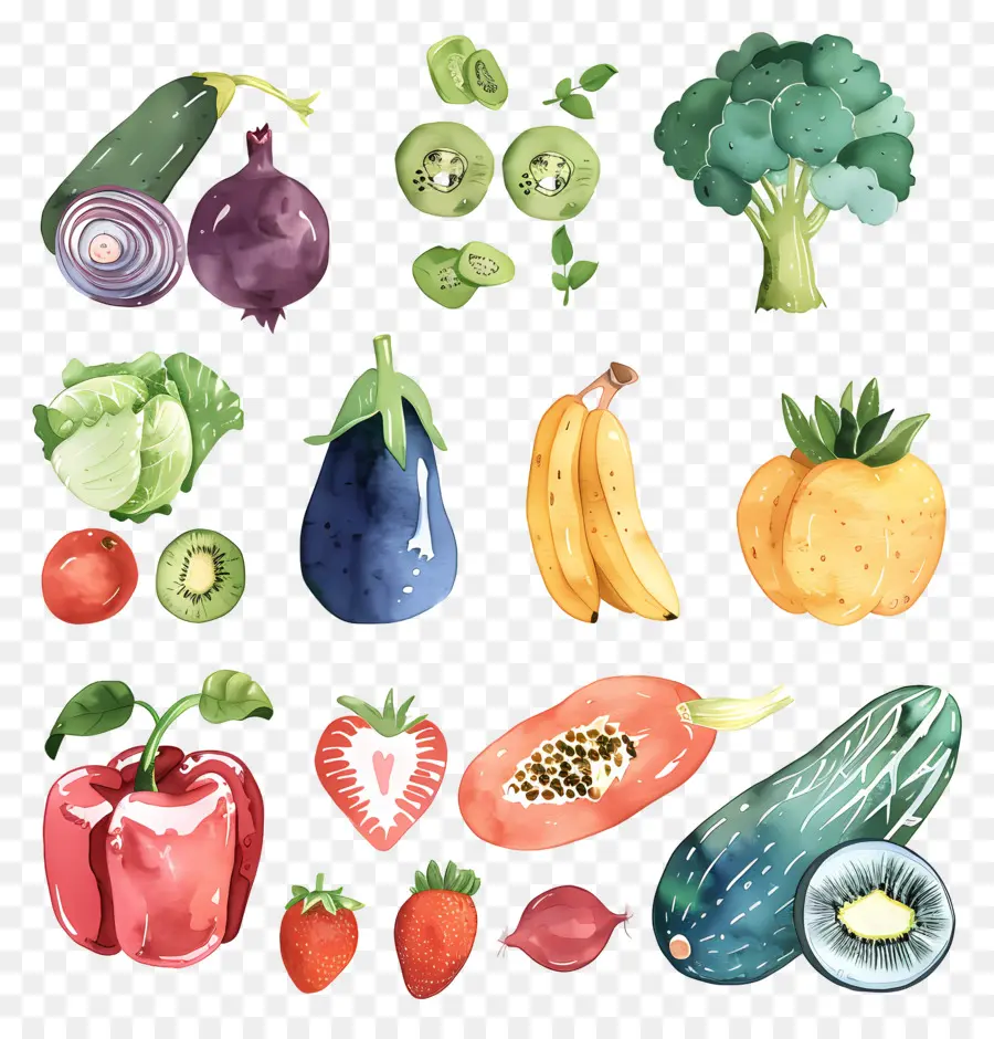 Verduras Y Frutas，Frutas Y Verduras PNG