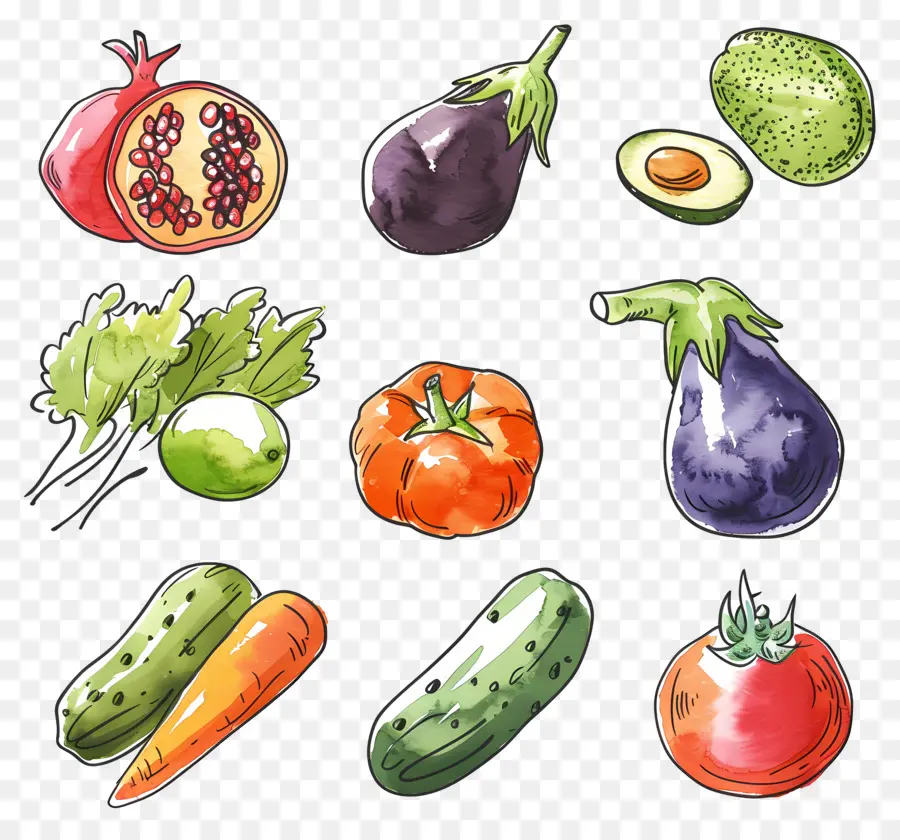 Verduras Y Frutas，Frutas Y Verduras PNG