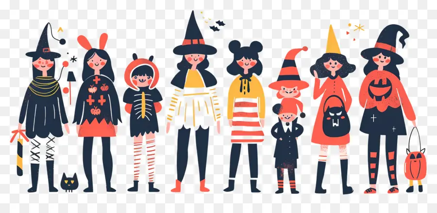 Niños De Halloween，Grupo De Halloween PNG