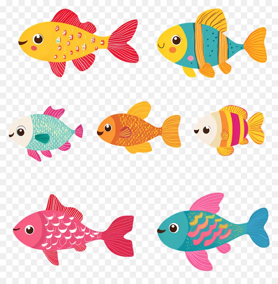 Dibujos Animados De Peces，Peces Coloridos PNG