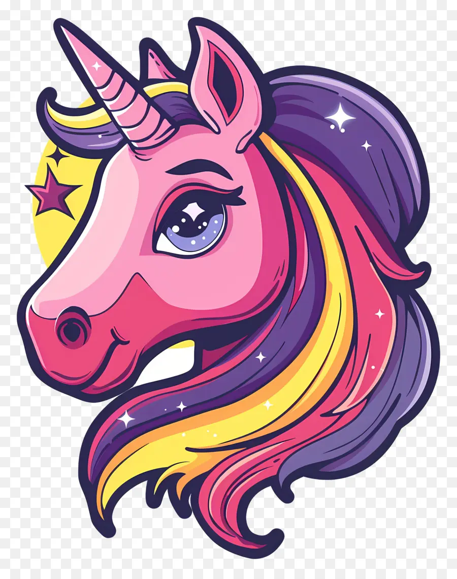 Cabeza De Unicornio，Unicornio De Dibujos Animados PNG