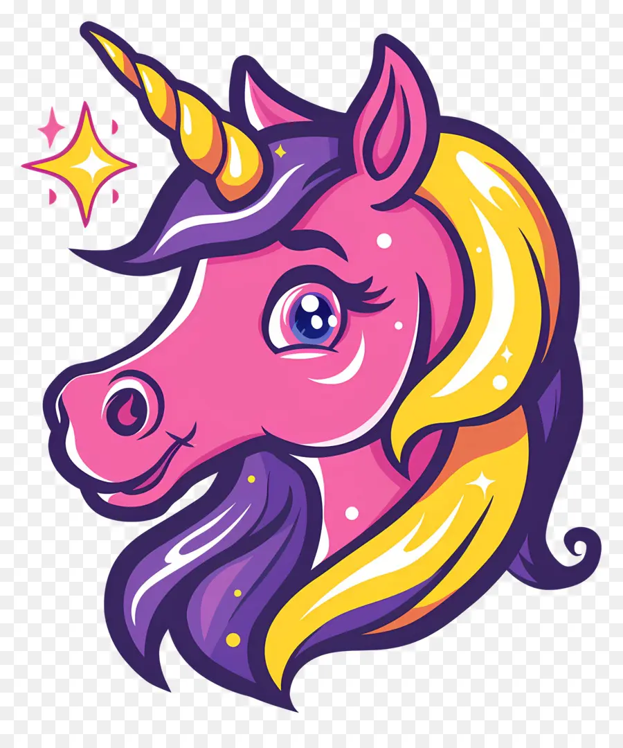 Cabeza De Unicornio，Unicornio De Dibujos Animados PNG