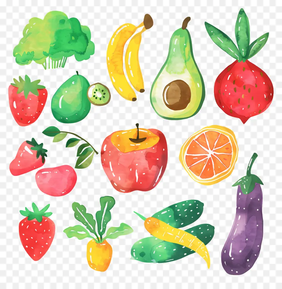 Verduras Y Frutas，Frutas Y Verduras PNG