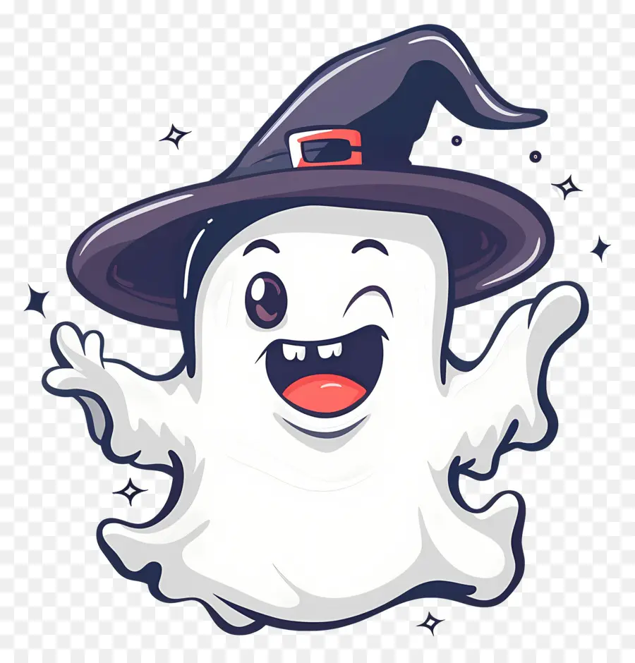 Fantasma De Dibujos Animados，Fantasma Con Sombrero PNG