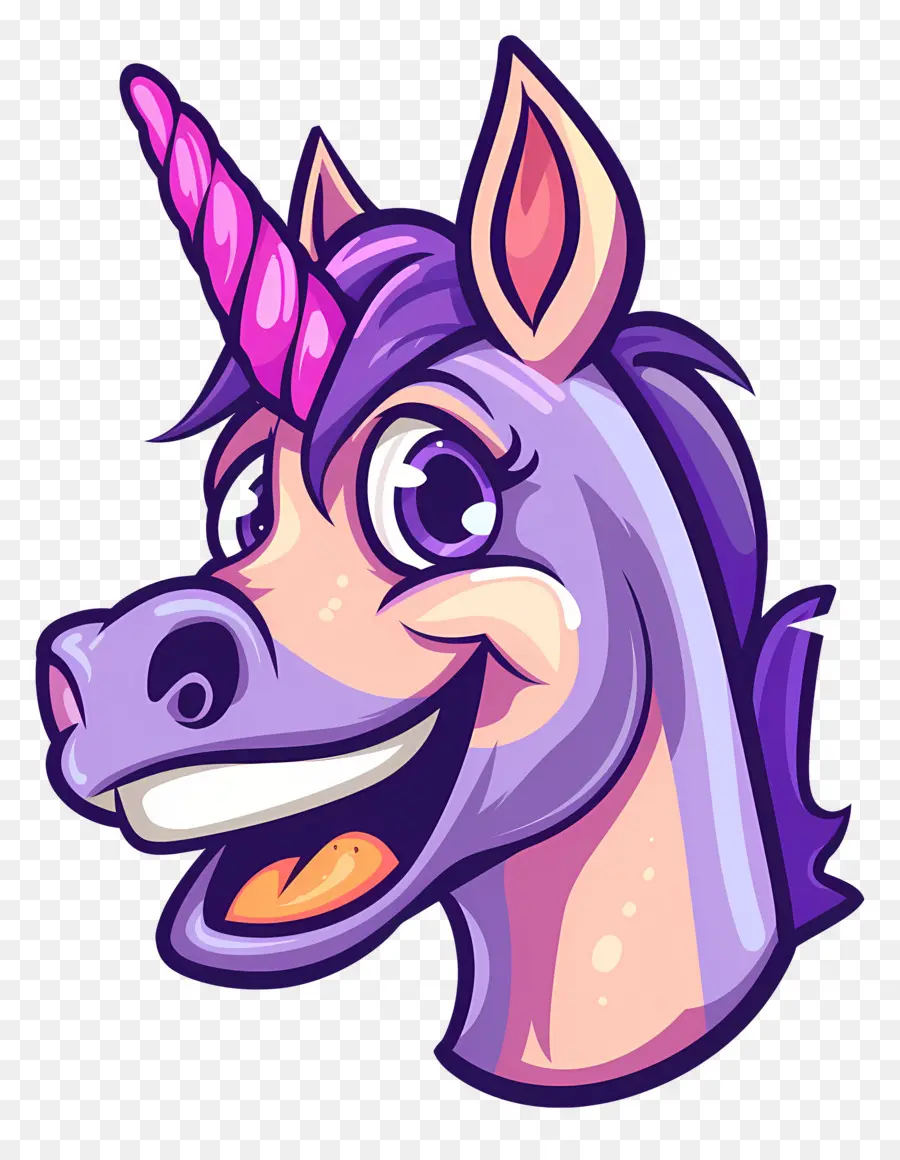 Cabeza De Unicornio，Unicornio De Dibujos Animados PNG