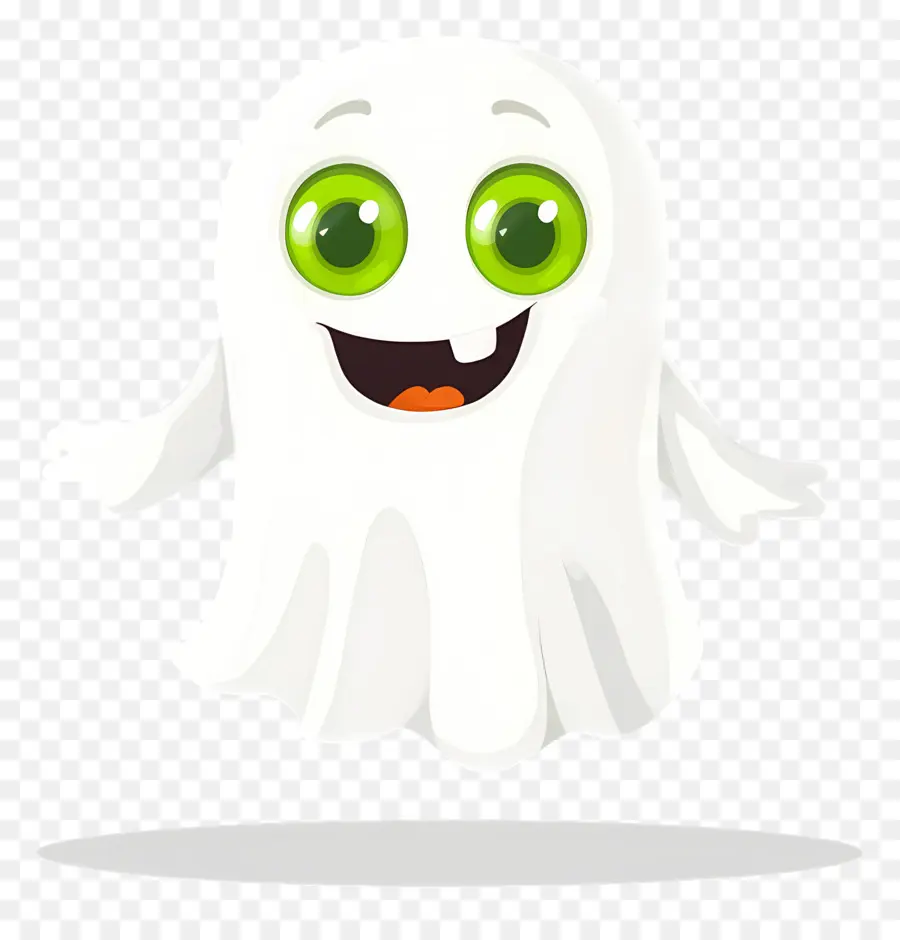 Fantasma De Dibujos Animados，Ojos Verdes PNG