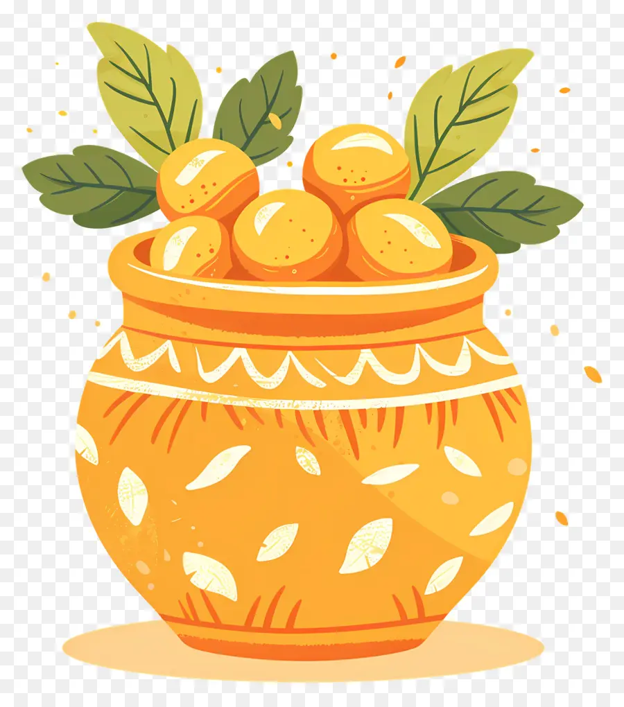 Olla India，Olla Con Naranjas PNG