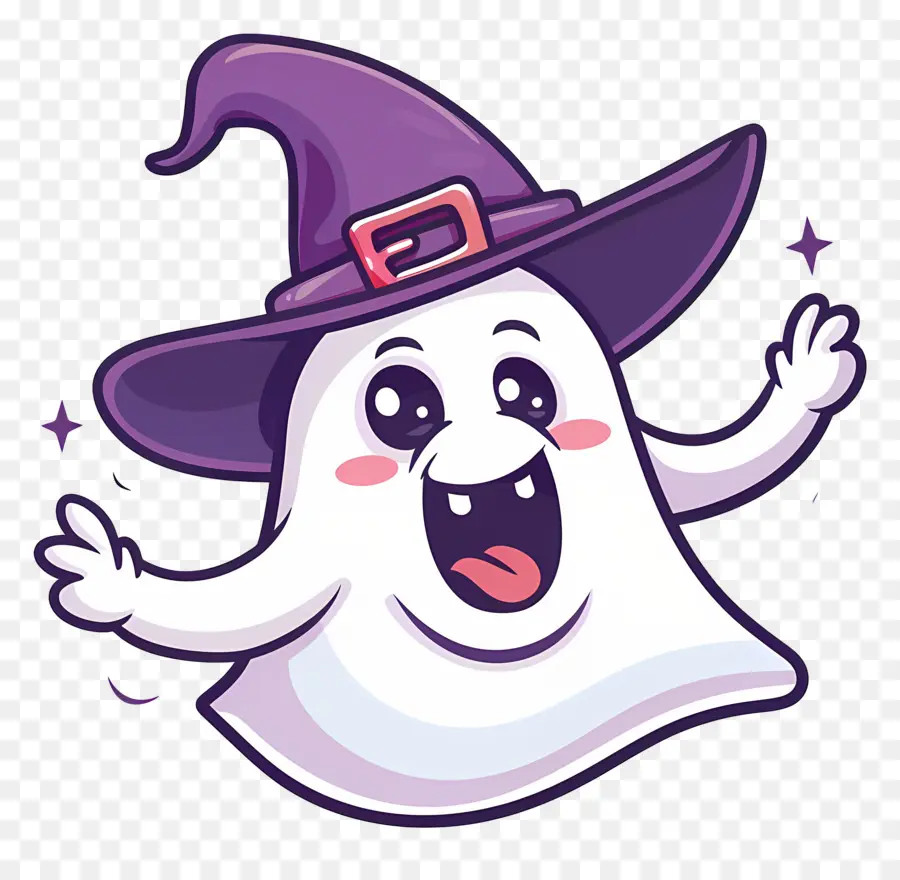 Fantasma De Dibujos Animados，Fantasma Con Sombrero PNG