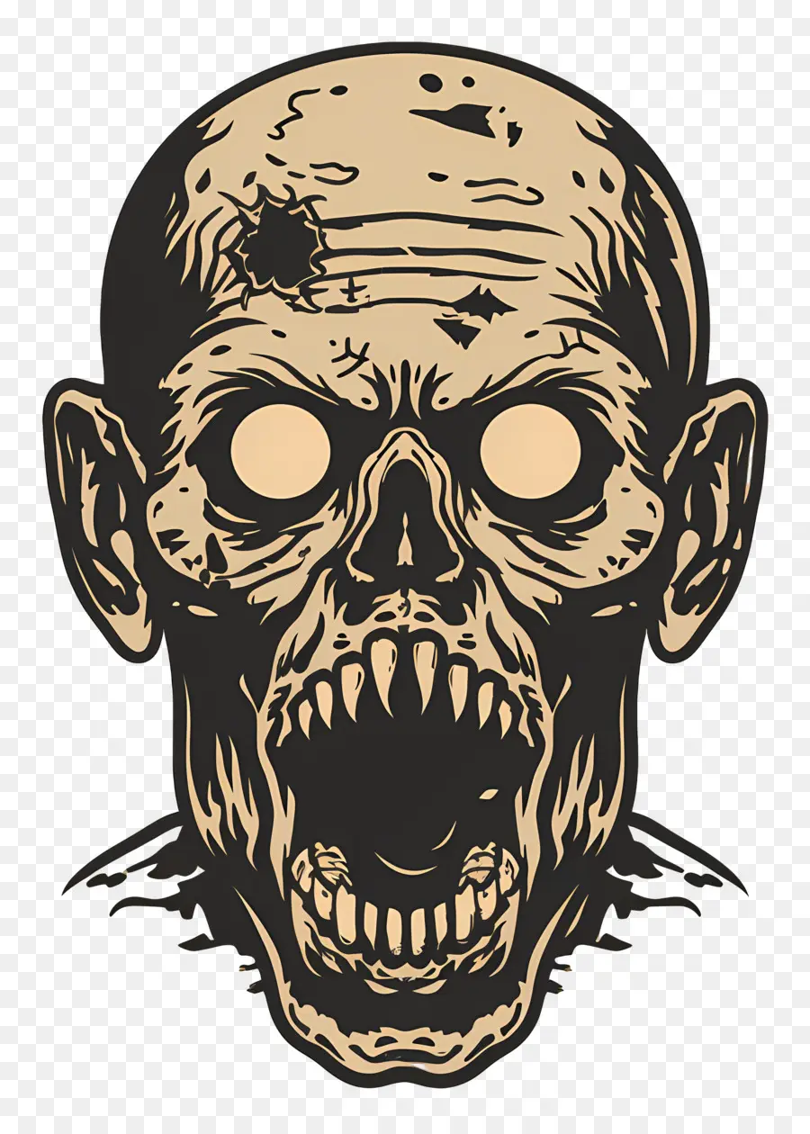 Cabeza De Zombie，Calavera Zombi PNG