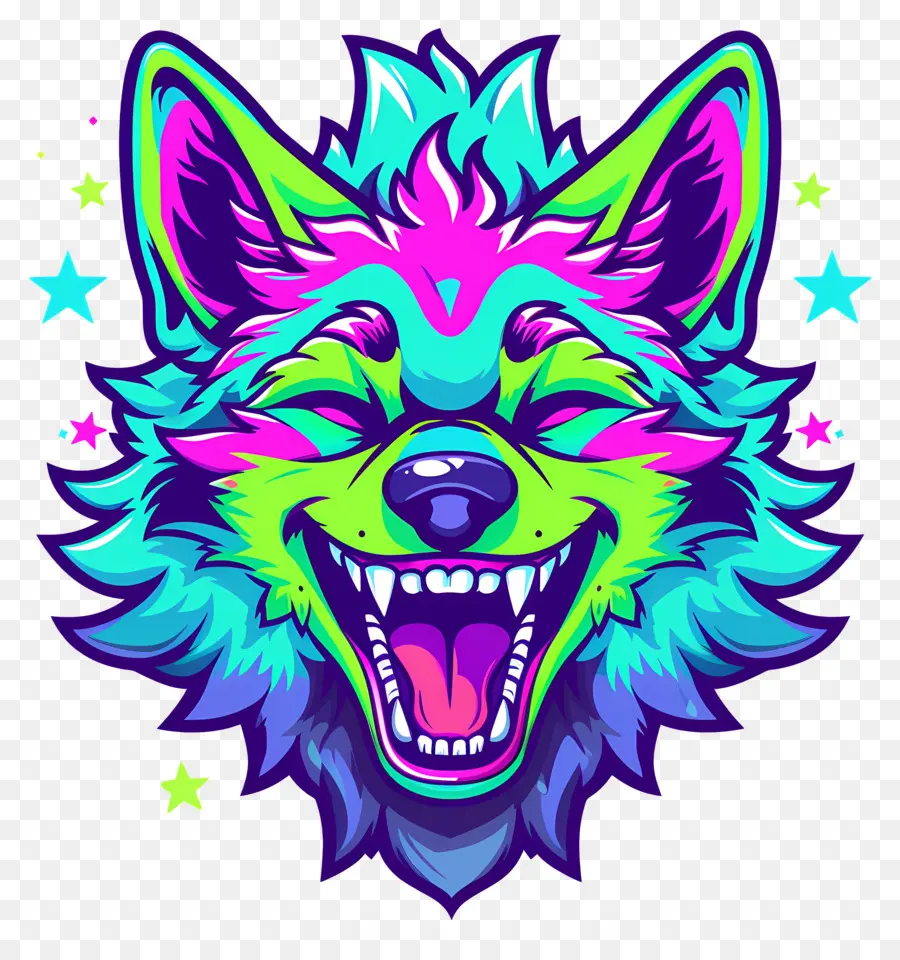 Cabeza De Lobo，Perro De Dibujos Animados Coloridos PNG