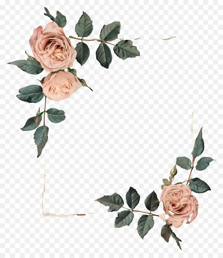 Borde De Rosas，Rosas Blancas PNG