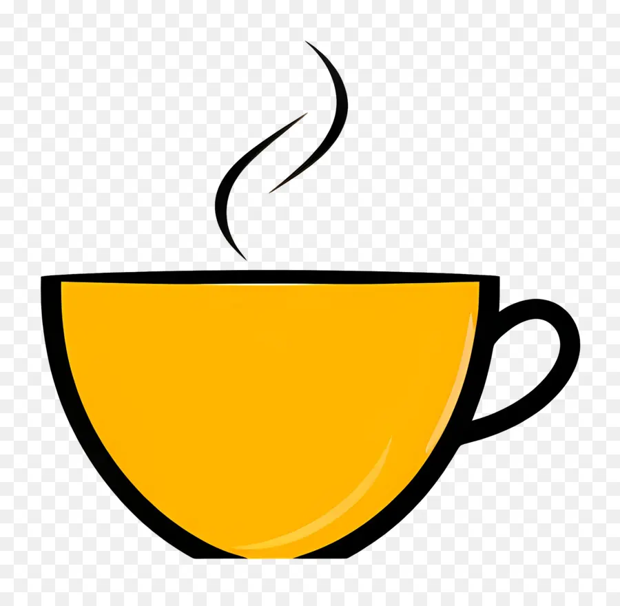 Logotipo De Café，Taza Amarilla PNG