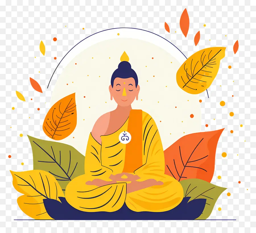 Feliz Vesak，Figura Meditando PNG