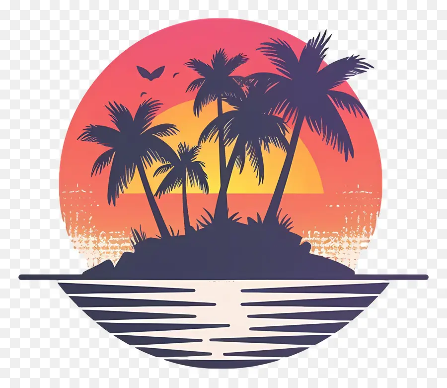 Logotipo De Playa，Atardecer En La Playa PNG