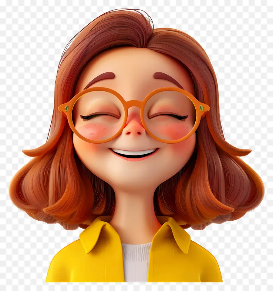 Gente Feliz，Chica Sonriente Con Gafas PNG