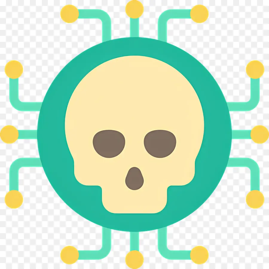 Seguridad Cibernética，Calavera Con Circuitos PNG