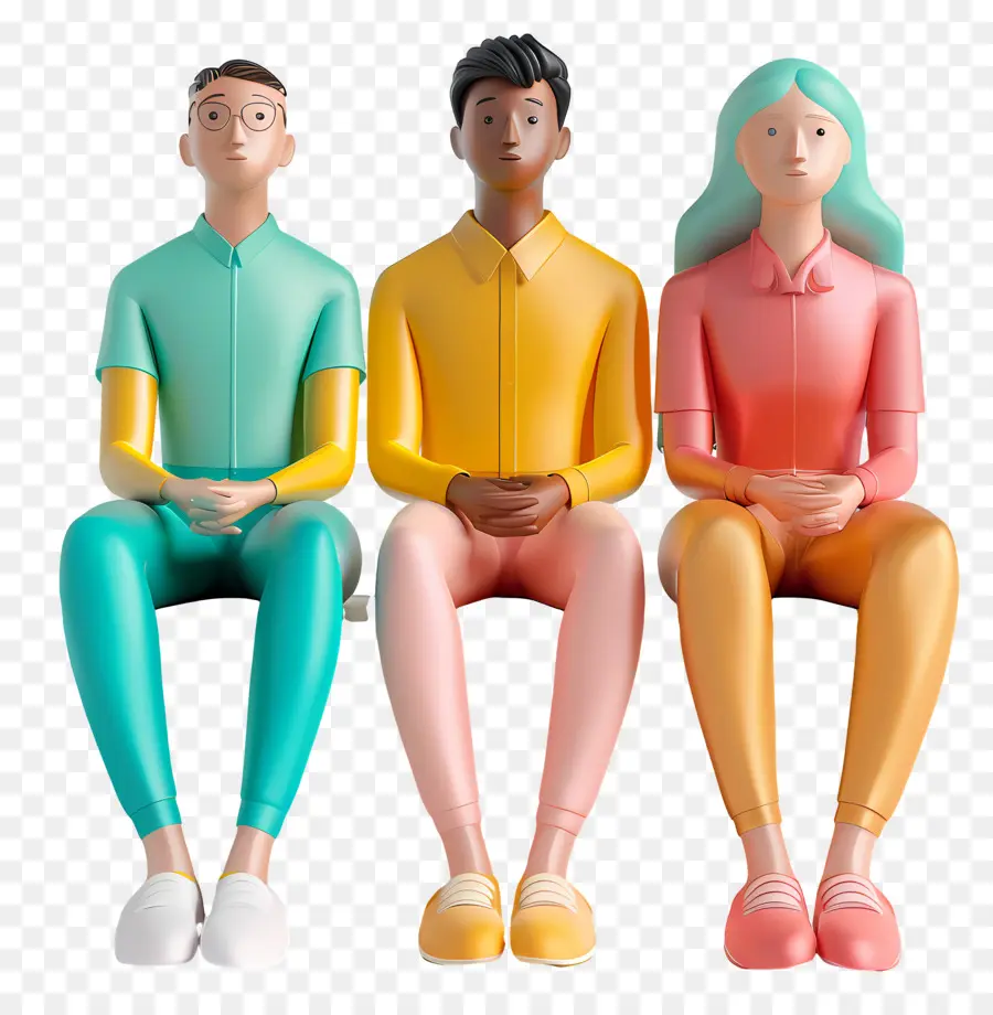 Gente Sentada，Tres Figuras Sentadas PNG