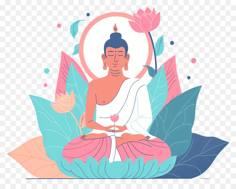 Feliz Vesak，Figura Meditando PNG