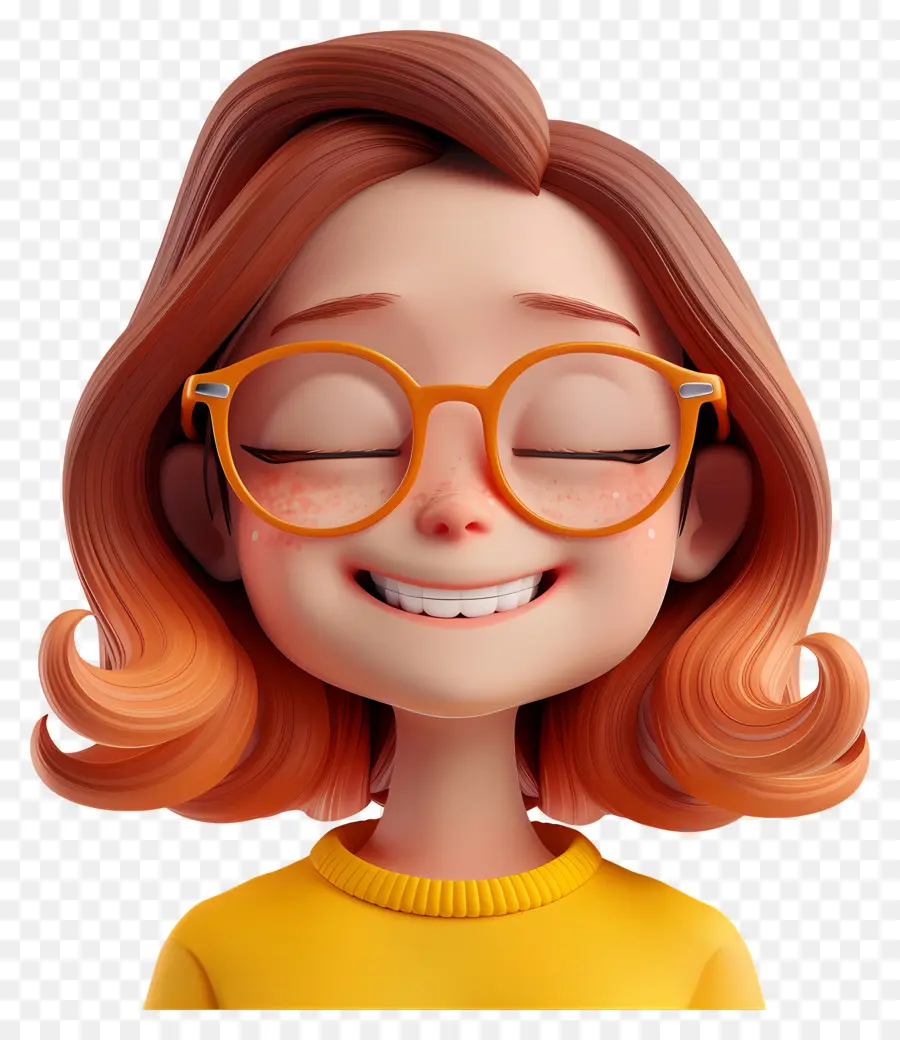 Gente Feliz，Chica Sonriente Con Gafas PNG