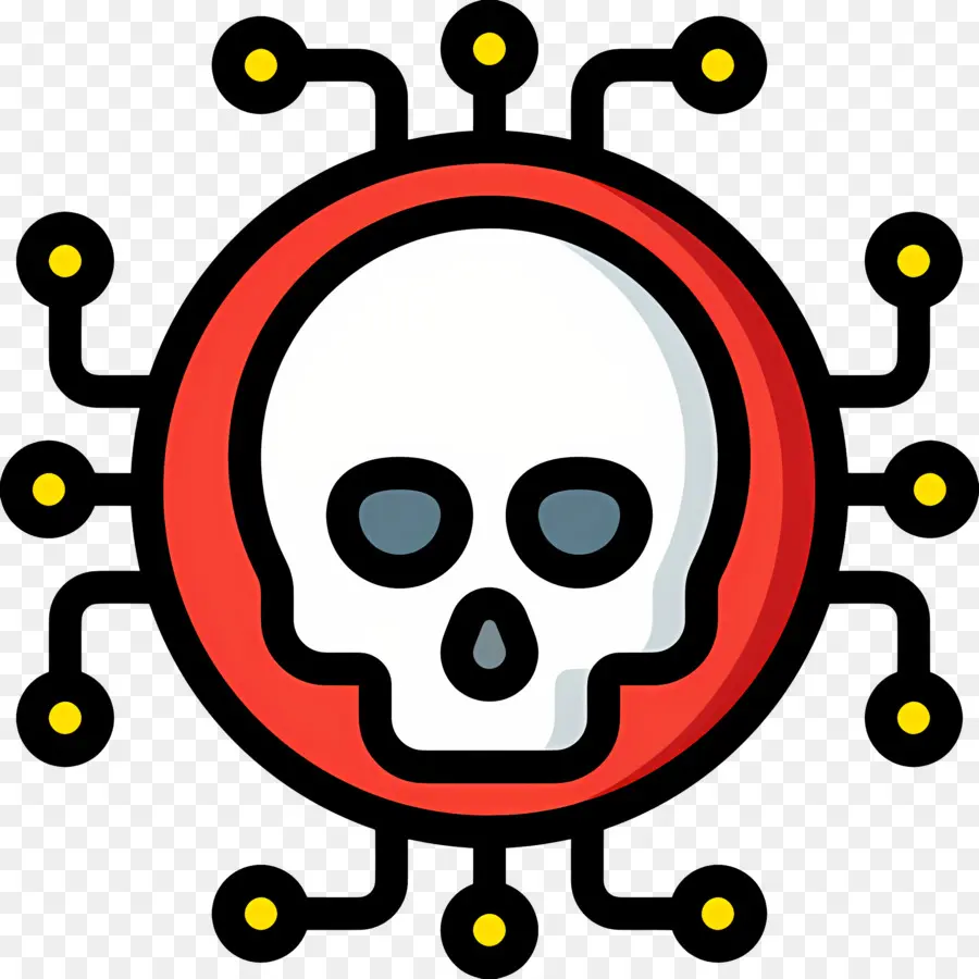 Seguridad Cibernética，Calavera Con Circuitos PNG