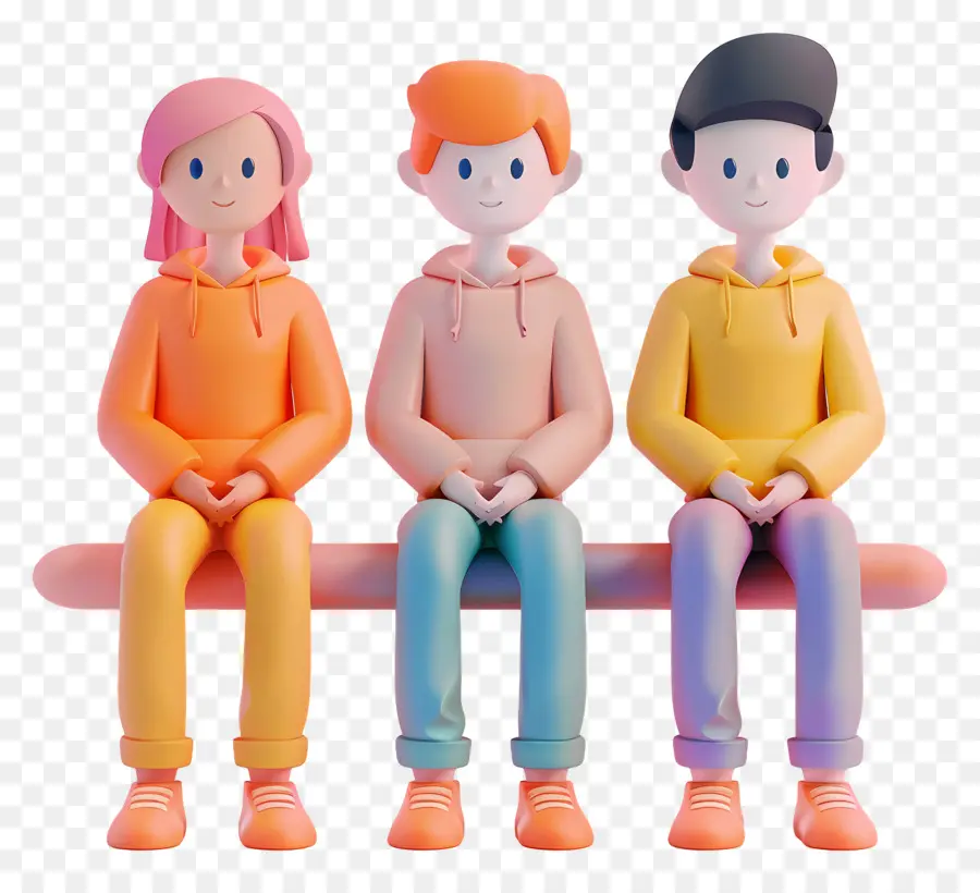 Gente Sentada，Tres Personas Sentadas PNG