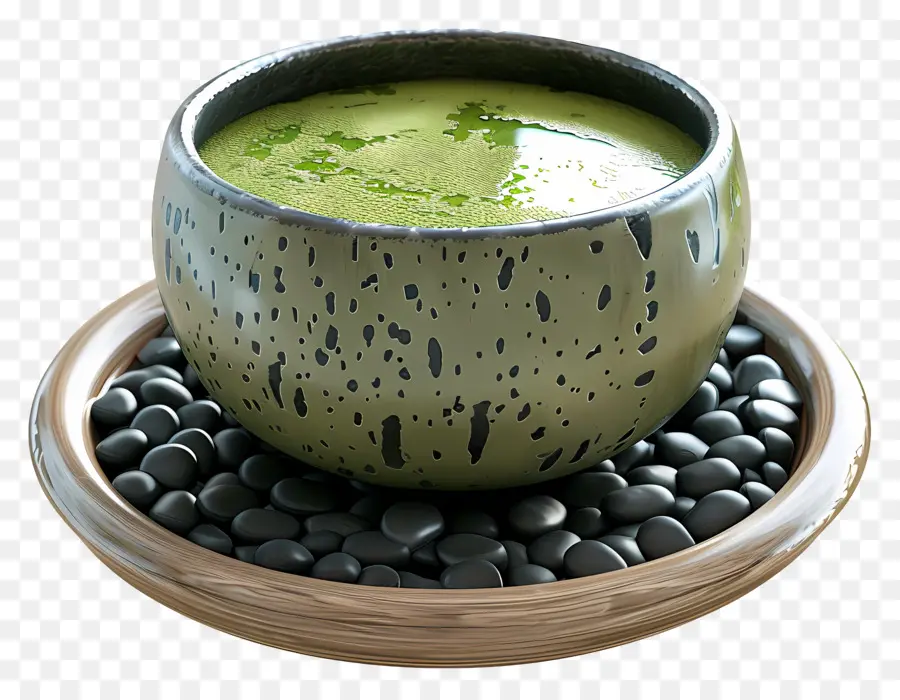 Té Verde Matcha，Tazón Verde PNG