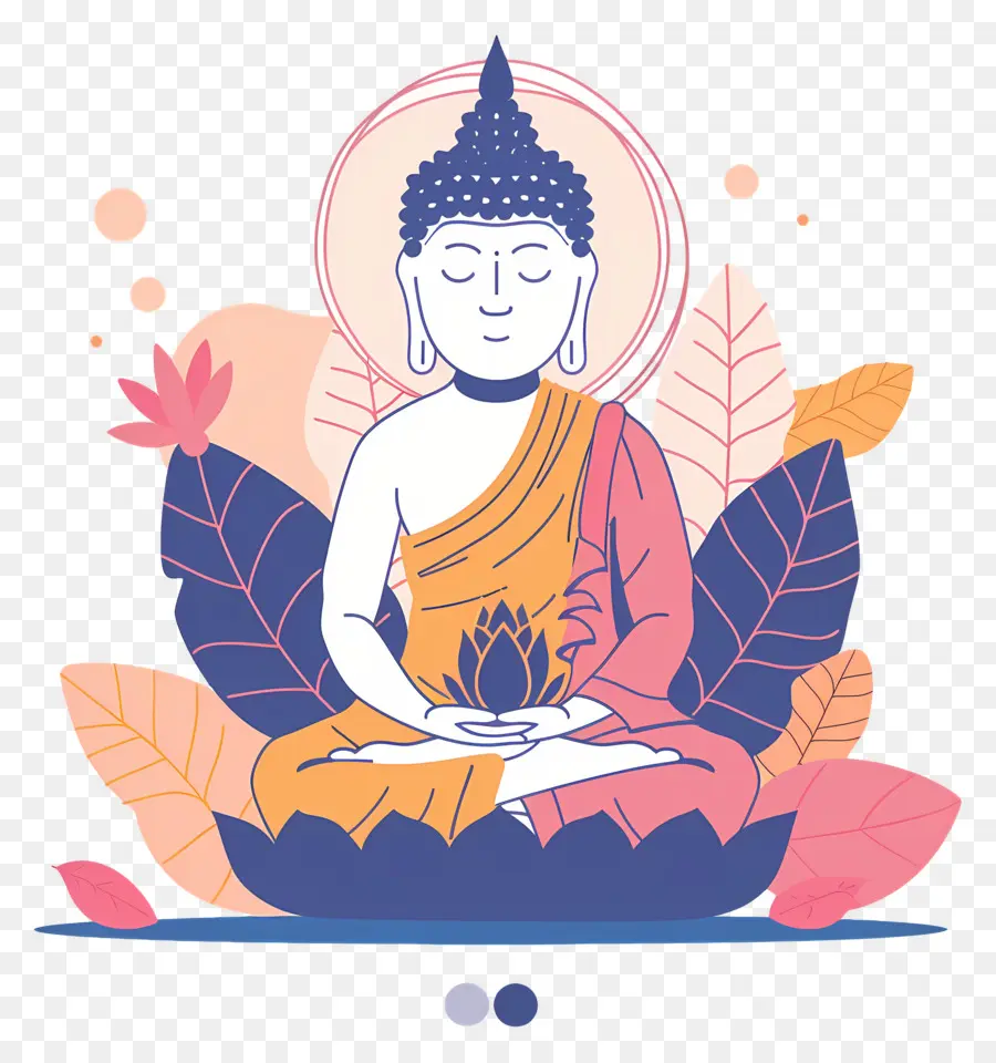 Feliz Vesak，Figura Meditando PNG