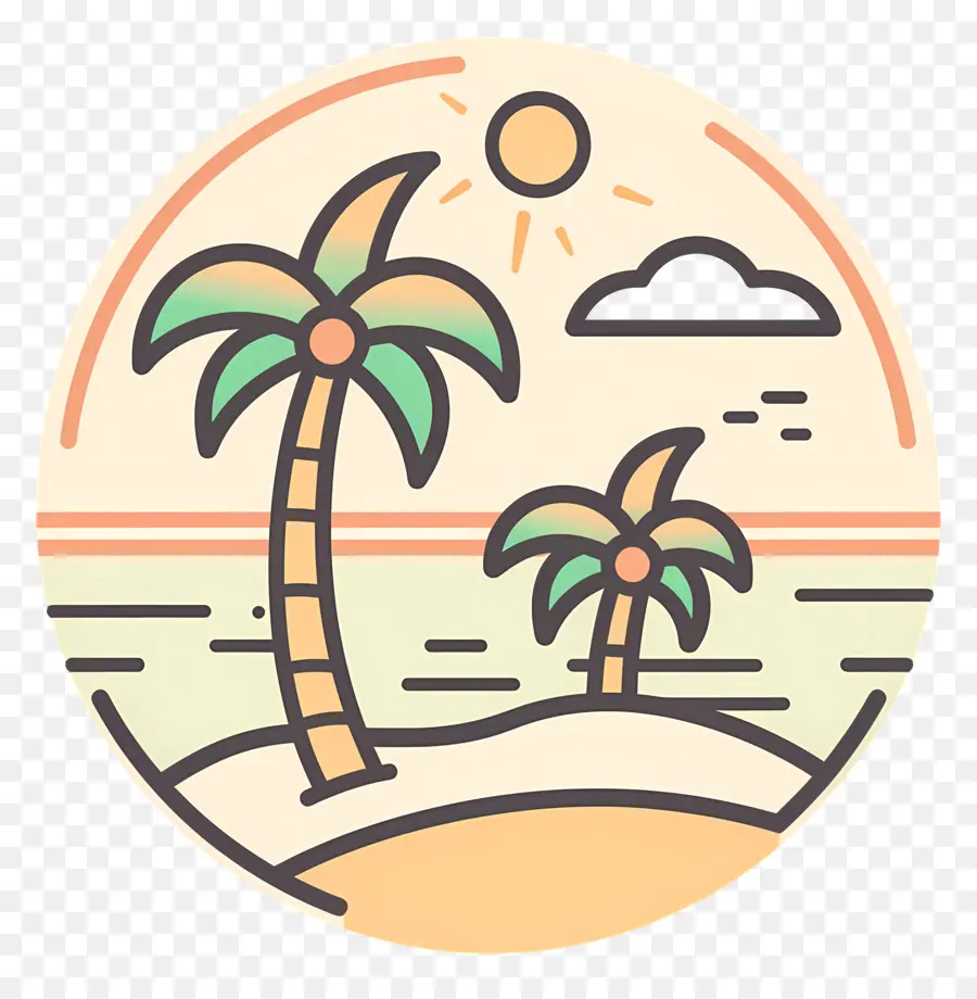 Logotipo De La Playa，Escena De Playa PNG